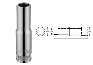 11mm Đầu tuýp 6 góc dài 3/8" Sata 12-404 (12404)