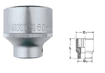 23mm Đầu tuýp 12 góc 3/4" Sata 16-605 (16605)