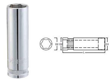 27mm Đầu tuýp dài 6 góc 1/2" Sata 13-415 (13415)