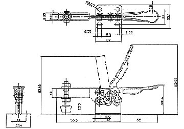 100kg Gá kẹp (cam kẹp) định vị chiều ngang King-Diamond KD-201B